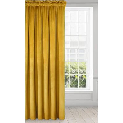 Rideau en Velours Melanine Eurofirany - 140x270 cm - Moutarde Rideau en Velours Melanine Eurofirany - 140x270 cm - Moutarde