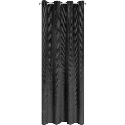 Zasłona z Żakardu Velvet Eurofirany Lussi - 140x250 cm - Czarny Zasłona z Żakardu Velvet Eurofirany Lussi - 140x250 cm - Czarny