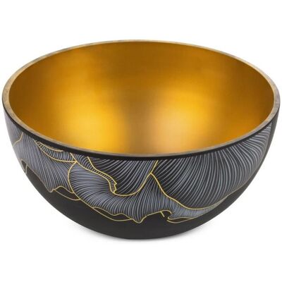 Eurofirany Vase - Pfingstrose, Schwarz & Gold, 25x13, Kunstglas - Vase Eurofirany Vase - Pfingstrose, Schwarz & Gold, 25x13, Kunstglas - Vase