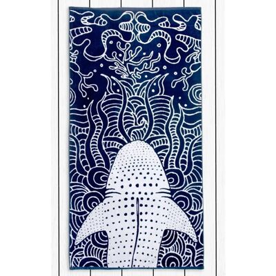 Serviette de plage en coton DecoKing SHARK - 90x180cm, Bleu - Publicité Serviette de plage en coton DecoKing SHARK - 90x180cm, Bleu - Publicité