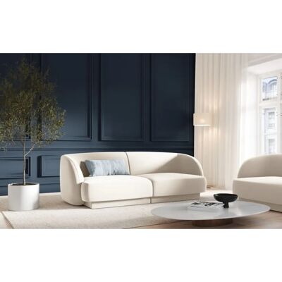 Micadoni Home Beiges Samtsofa - 2-Sitzer Möbel Micadoni Home Beiges Samtsofa - 2-Sitzer Möbel