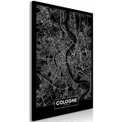 ARTGEIST - Dark Map Of Cologne - 1 Partie - Vertical - Impression sur toile - Publicité ARTGEIST - Dark Map Of Cologne - 1 Partie - Vertical - Impression sur toile - Publicité