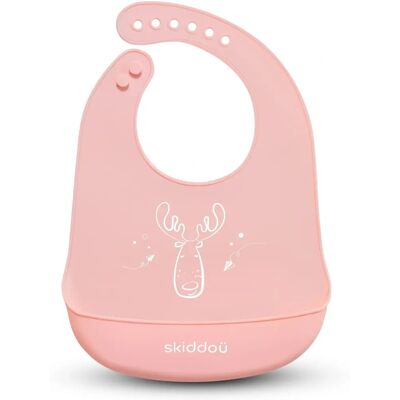 Silikonowy Fartuszek dla Niemowląt Keep Pink od Skiddou - Regulowany, Wodoodporny Silikonowy Fartuszek dla Niemowląt Keep Pink od Skiddou - Regulowany, Wodoodporny