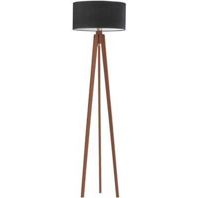 Lysne MIAMI VELUR - czarny - welurowy abażur - mahoń - lampa stojąca Lysne MIAMI VELUR - czarny - welurowy abażur - mahoń - lampa stojąca