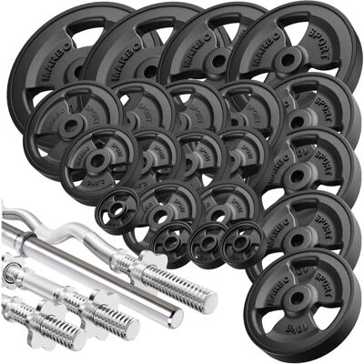 Set de Pesas Pesadas Marbo Sport 172 kg - Barras y Discos Set de Pesas Pesadas Marbo Sport 172 kg - Barras y Discos