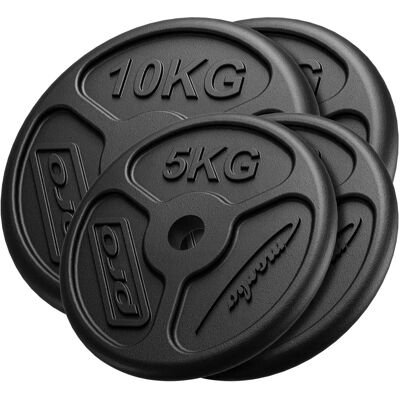 Marbo Sport Slim Guss Hantelscheiben-Set - 30kg - 2x10kg + 2x5kg Marbo Sport Slim Guss Hantelscheiben-Set - 30kg - 2x10kg + 2x5kg