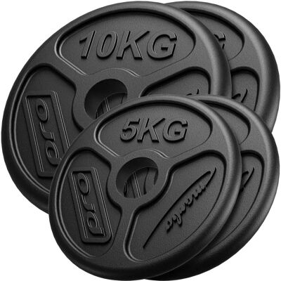 Zestaw talerzy żeliwnych Olympia - 30kg cienki design Zestaw talerzy żeliwnych Olympia - 30kg cienki design