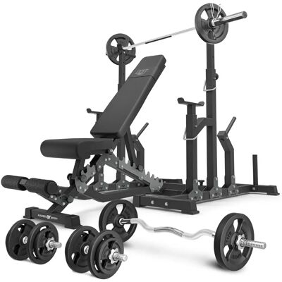 Zestaw Siłowni Marbo Regulowany - Podwójna ławka 83kg z podporami Zestaw Siłowni Marbo Regulowany - Podwójna ławka 83kg z podporami