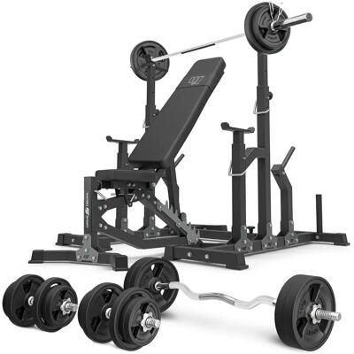Bancă reglabilă dublă față - set de 113kg Bancă reglabilă dublă față - set de 113kg