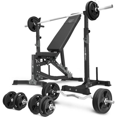 Marbo Sport Verstelbare dubbele bank + steunen + 113 kg Marbo Sport Verstelbare dubbele bank + steunen + 113 kg