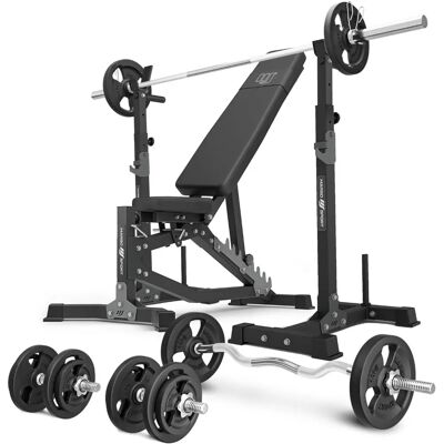 Banc d'entraînement double face réglable MS30_2.0_83KG avec support d'haltères multilivello Banc d'entraînement double face réglable MS30_2.0_83KG avec support d'haltères multilivello