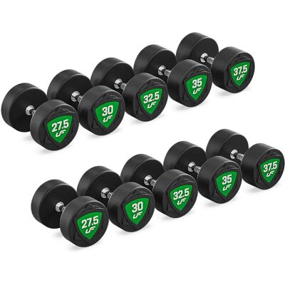 UpForm - Manubri fissi in poliuretano - 27,5-37,5 kg - Incrementi di 2,5 kg - Set manubri UpForm - Manubri fissi in poliuretano - 27,5-37,5 kg - Incrementi di 2,5 kg - Set manubri