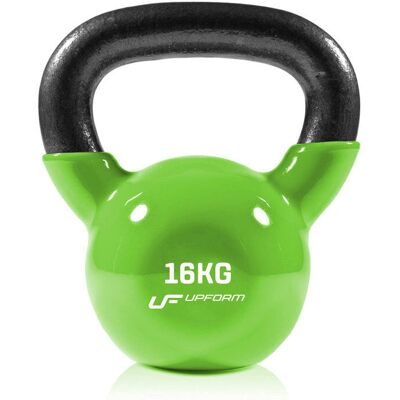 Vinyl gecoate gietijzeren kettlebell 16 kg - UpForm Vinyl gecoate gietijzeren kettlebell 16 kg - UpForm