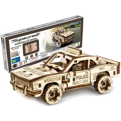 WOODEN.CITY - MB-004 - 3D puzzle - policejní auto - Puzzle WOODEN.CITY - MB-004 - 3D puzzle - policejní auto - Puzzle