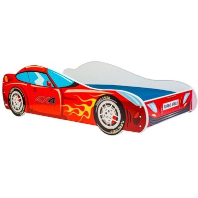 Lit enfant Kobi - voiture rouge - 160x80 cm - avec matelas - Publicité Lit enfant Kobi - voiture rouge - 160x80 cm - avec matelas - Publicité