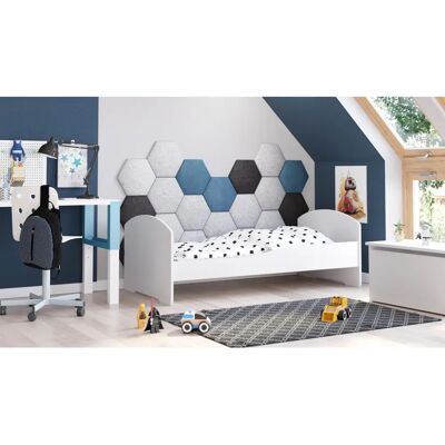 Lit Enfant Blanc Kobi - 160x80cm - Sécurisé & Élégant - Publicité Lit Enfant Blanc Kobi - 160x80cm - Sécurisé & Élégant - Publicité