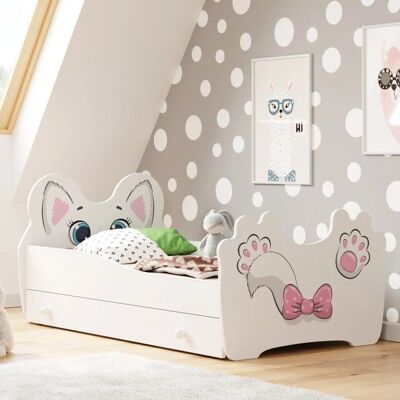 Lasten sänky Kobi Gatto rosa - 140x70, laatikolla ja patjalla Lasten sänky Kobi Gatto rosa - 140x70, laatikolla ja patjalla
