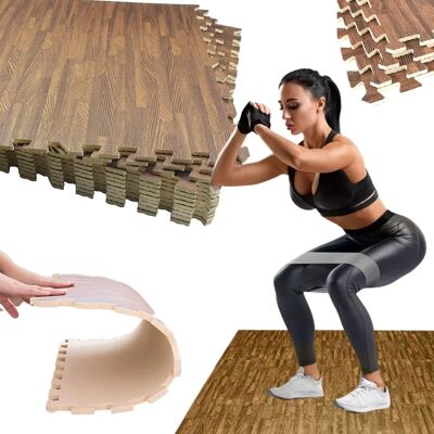 FIT4Med - MATA PUZZLE 120X120 - ciemne drewno - Puzzle mat FIT4Med - MATA PUZZLE 120X120 - ciemne drewno - Puzzle mat