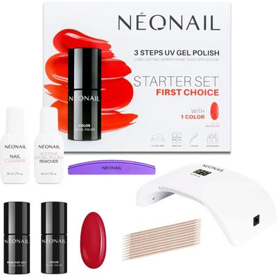 Set di cura unghie NEONAIL First Choice - Gel e Acrilico, Rosso, Lampada LED Set di cura unghie NEONAIL First Choice - Gel e Acrilico, Rosso, Lampada LED