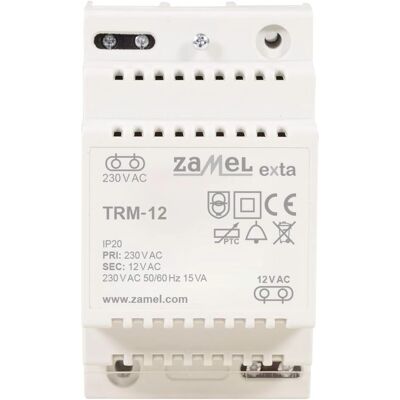 Zamel Transformer - 12V AC Doorbell, DIN Mount Zamel Transformer - 12V AC Doorbell, DIN Mount