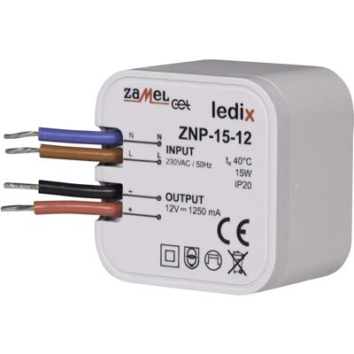 Zamel ZNP-15-12 Driver de LED - Tensión constante 15W 12V/DC Zamel ZNP-15-12 Driver de LED - Tensión constante 15W 12V/DC