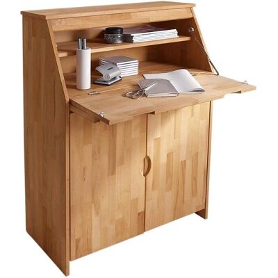 HOME AFFAIRE Luzern Beigener Massivholz-Kompakt-Bürotisch - Sekretär HOME AFFAIRE Luzern Beigener Massivholz-Kompakt-Bürotisch - Sekretär