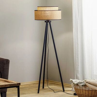 Duolla Lámpara de pie Boho yute & negro 145cm - Floor Lamp Duolla Lámpara de pie Boho yute & negro 145cm - Floor Lamp