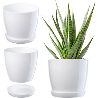 KADAX Weiße Kunststoff-Blumentopf 20cm mit Ständer für Zimmerpflanzen KADAX Weiße Kunststoff-Blumentopf 20cm mit Ständer für Zimmerpflanzen