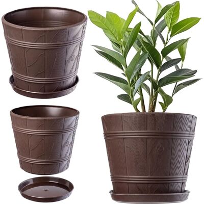 KADAX - Plastic Woodgrain 19cm - Blumenständer - Pflanzgefäß KADAX - Plastic Woodgrain 19cm - Blumenständer - Pflanzgefäß