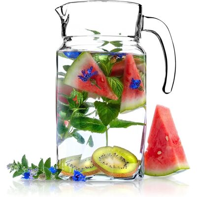 KADAX Glass jug Carafe for drinks water juice 1.7L - Glass jug KADAX Glass jug Carafe for drinks water juice 1.7L - Glass jug
