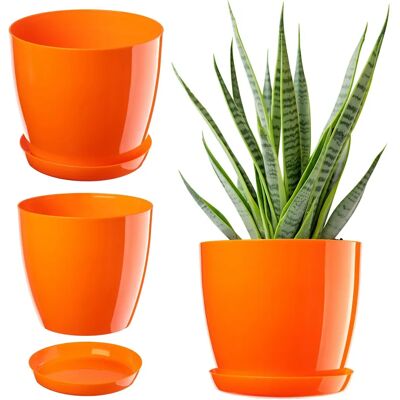 KADAX Oranger 18cm Kunststoff Blumentopf mit Ständer - Blumentopf KADAX Oranger 18cm Kunststoff Blumentopf mit Ständer - Blumentopf