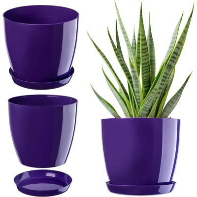 Kadax 20cm Lila Kunststoffblumenkübel mit Ständer - Innen Kadax 20cm Lila Kunststoffblumenkübel mit Ständer - Innen