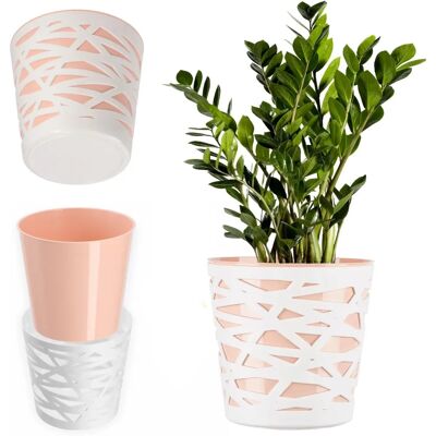 Kadax Peach Plastic Flower Pot - 13cm indoor decor Kadax Peach Plastic Flower Pot - 13cm indoor decor