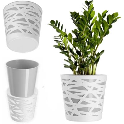 Kadax 15cm Grauer Plastik-Blumentopf-Einsatz - Innenpflanzen Kadax 15cm Grauer Plastik-Blumentopf-Einsatz - Innenpflanzen