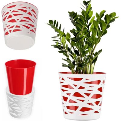 Kadax 19cm Rote Kunststoff-Blumenkübel Einsatz - Blumentopf Kadax 19cm Rote Kunststoff-Blumenkübel Einsatz - Blumentopf