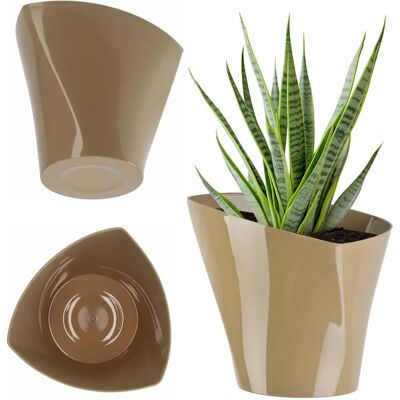 KADAX Beige 17cm Flower Pot - Elegant Design for Living Room KADAX Beige 17cm Flower Pot - Elegant Design for Living Room