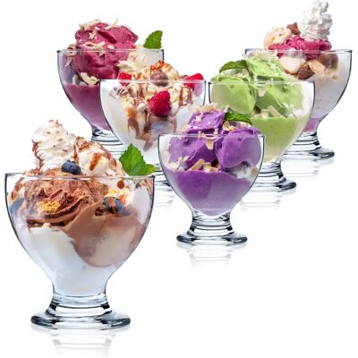 KADAX Ice Cream Cups Glass Desserts Set of 6 pcs 450ml - Ice Cream Cups KADAX Ice Cream Cups Glass Desserts Set of 6 pcs 450ml - Ice Cream Cups
