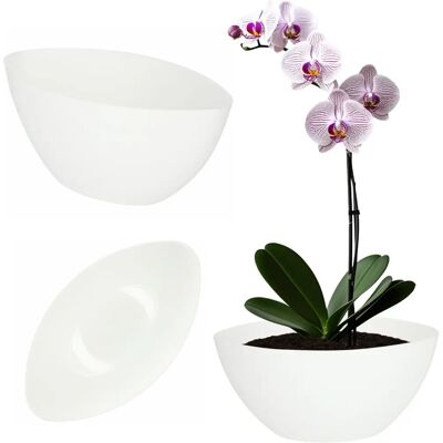 KADAX Ovaler Blumentopf - 30cm Kunststoff Weiß KADAX Ovaler Blumentopf - 30cm Kunststoff Weiß