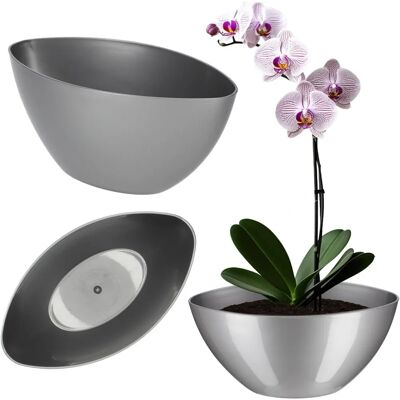 Kadax 30 cm - Elegant oval plastic flower pot Kadax 30 cm - Elegant oval plastic flower pot