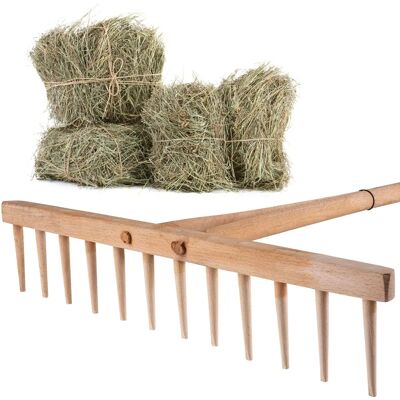 KADAX Drewniany grabie - Szerokie i lekkie 65x158cm - Do siana, trawy, liści KADAX Drewniany grabie - Szerokie i lekkie 65x158cm - Do siana, trawy, liści