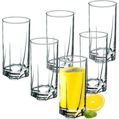 KADAX Glass for Drinks Juices 6 pcs 380 ml - Drink Glass KADAX Glass for Drinks Juices 6 pcs 380 ml - Drink Glass