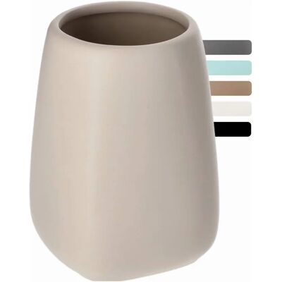 Kadax Beige Ceramic Toothbrush Holder - Toothbrush & Toothpaste Cup Kadax Beige Ceramic Toothbrush Holder - Toothbrush & Toothpaste Cup