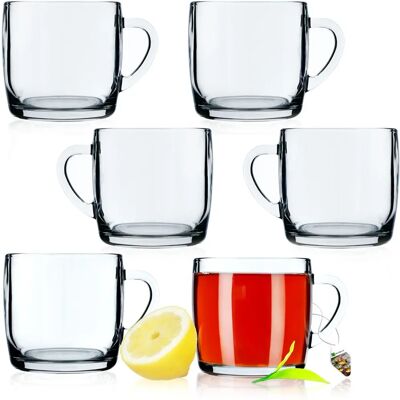 KADAX 6x Pahare de ceai de cafea 310ml Set de sticlă Cană cu mâner - Set di bicchieri in vetro KADAX 6x Pahare de ceai de cafea 310ml Set de sticlă Cană cu mâner - Set di bicchieri in vetro