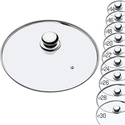 KADAX Glass Lid 28cm - Heatproof Cover for Pots and Pans KADAX Glass Lid 28cm - Heatproof Cover for Pots and Pans