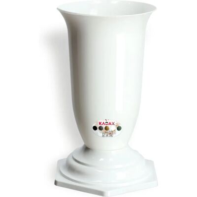 KADAX Weiße Grabvase - 23cm Künstliche Blumen Grabdekoration KADAX Weiße Grabvase - 23cm Künstliche Blumen Grabdekoration