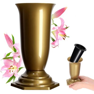 Kadax Cemetery Flower Vase - 29 cm Artificial Flowers Durable Kadax Cemetery Flower Vase - 29 cm Artificial Flowers Durable
