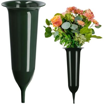 KADAX Vase Bottle for Cemetery - Green - 23cm - Weather-Resistant KADAX Vase Bottle for Cemetery - Green - 23cm - Weather-Resistant