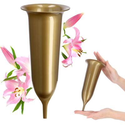 KADAX Gold Grabvasen 23cm für Blumen KADAX Gold Grabvasen 23cm für Blumen