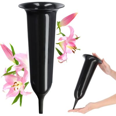KADAX Black Vase Bottle for Grave - Artificial Flowers, 35cm KADAX Black Vase Bottle for Grave - Artificial Flowers, 35cm