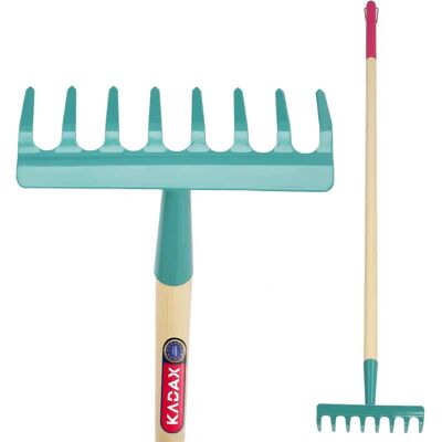 KADAX Garden Leaf Rake - 8 Tine, Wooden Handle KADAX Garden Leaf Rake - 8 Tine, Wooden Handle